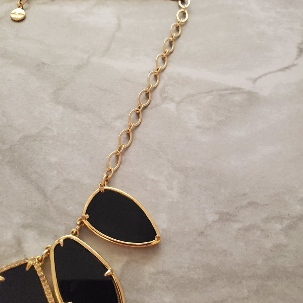 ✨ Stella and Dot Allegra Black Enamel Rhinestone Crystal Pave Statement ✨ - Picture 5 of 16